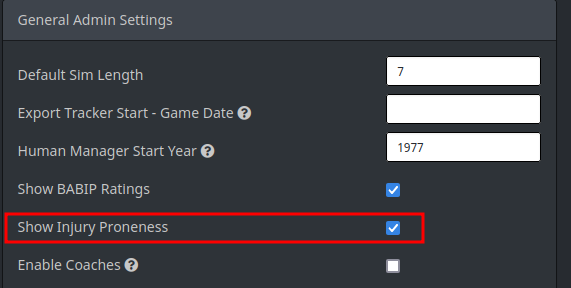 Injury Proneness Setting